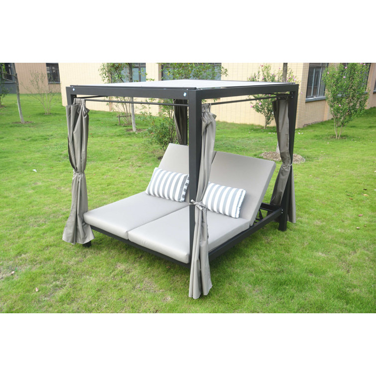 Arlmont & Co. Kibbe 81.5'' Long Reclining Double Chaise with Cushions